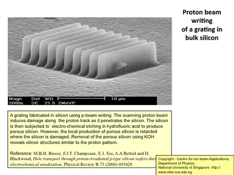 A grating written in bulk silicon