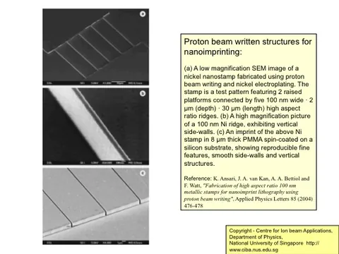 Nickel stamps for nanoimprinting