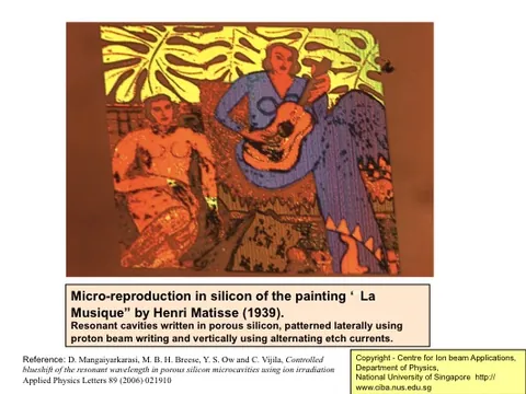 La Musique by Henri Matisse, reproduced in porous silicon