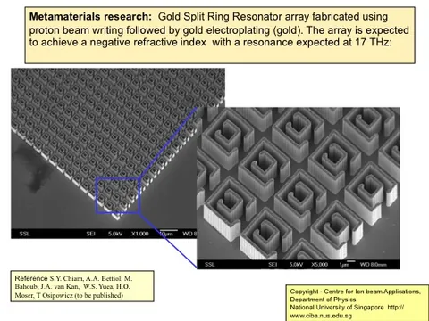 Metamaterials: a gold split ring resonator array
