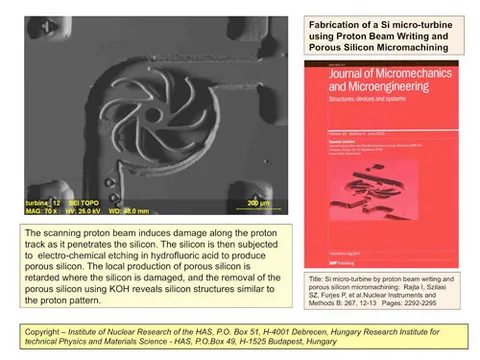Fabrication of a Si micro-turbine using proton beam writing and porous silicon micromachining