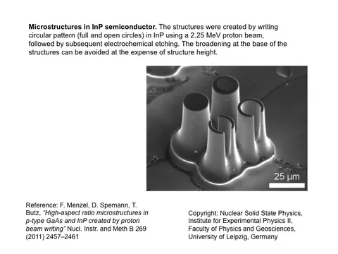 Microstructures in InP semiconductor